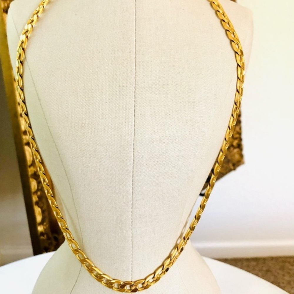 Vintage Gold Tone Link Chain Necklace
